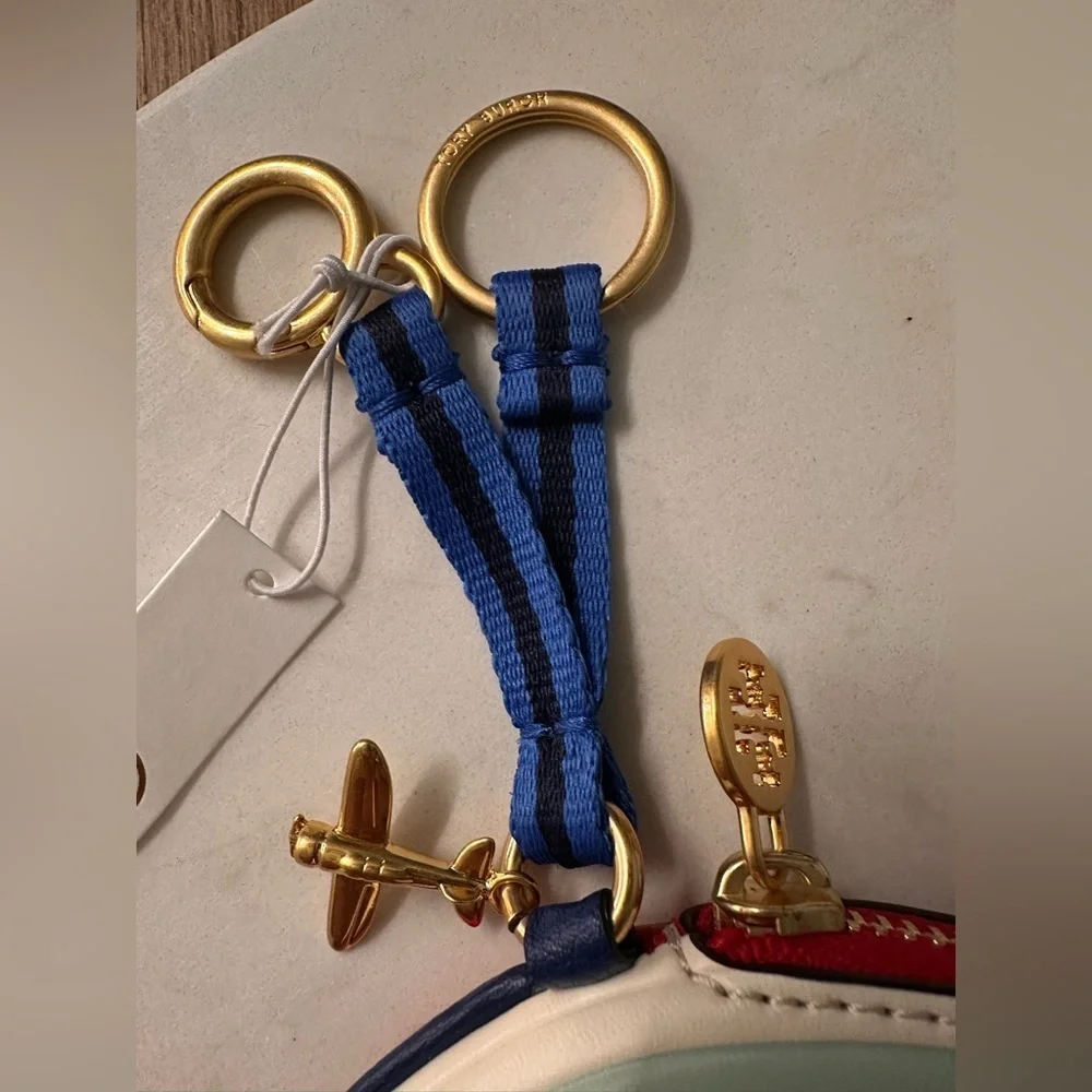 NWT! NEW! Tory Burch Limited Edition Havana OR Hotel Keychains Bag Charm leather